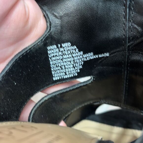 Women’s APT. 9 defined comfort open toe black suede wedge espadrilles summer - Picture 5 of 5